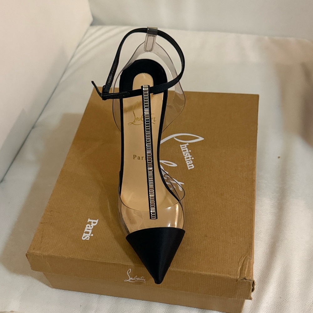 Christian Louboutin Black Nosy Strass 100 Heels